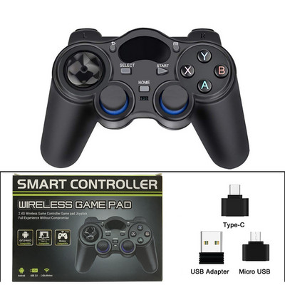 2.4 G Android PC Gamepad fără fir pentru controler PS3 Joystick de control pentru telefonul inteligent Controler mobil TV Box cu convertor OTG