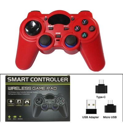 2.4 G Android PC Gamepad fără fir pentru controler PS3 Joystick de control pentru telefonul inteligent Controler mobil TV Box cu convertor OTG