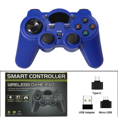 2.4 G Android PC Gamepad fără fir pentru controler PS3 Joystick de control pentru telefonul inteligent Controler mobil TV Box cu convertor OTG