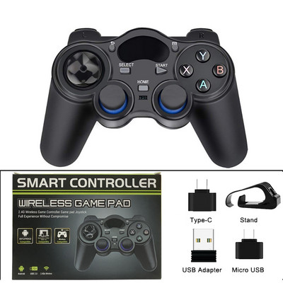 2.4 G Android PC Gamepad fără fir pentru controler PS3 Joystick de control pentru telefonul inteligent Controler mobil TV Box cu convertor OTG