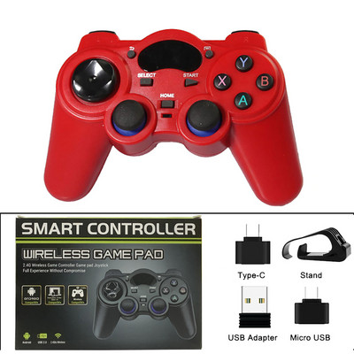 2.4 G Android PC Gamepad fără fir pentru controler PS3 Joystick de control pentru telefonul inteligent Controler mobil TV Box cu convertor OTG