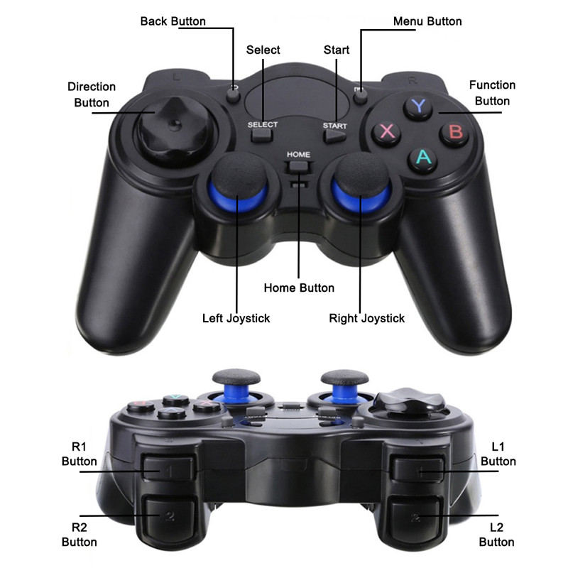 2.4 G Android PC Gamepad fără fir pentru controler PS3 Joystick de control pentru telefonul inteligent Controler mobil TV Box cu convertor OTG