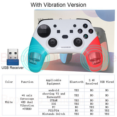 BROODIO Bluetooth Game Controller 2.4G bežični gamepad za Nintendo Switch Apple PS3 PS4 TV Box Igre Android telefon PC Joystick