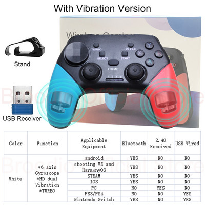 BROODIO Bluetooth Game Controller 2.4G bežični gamepad za Nintendo Switch Apple PS3 PS4 TV Box Igre Android telefon PC Joystick
