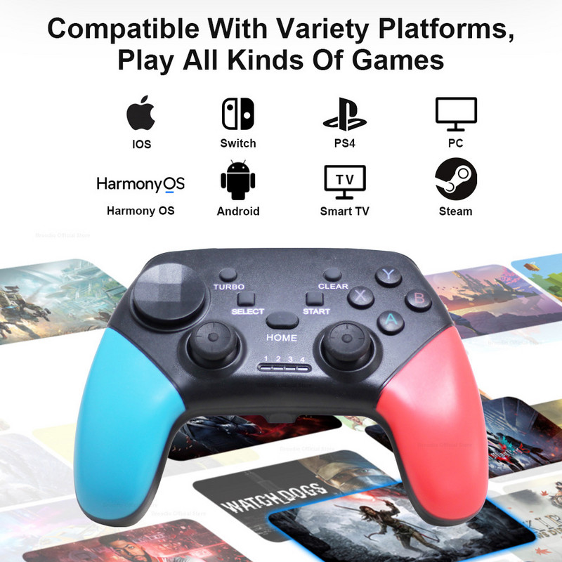 BROODIO Bluetooth Game Controller 2.4G bežični gamepad za Nintendo Switch Apple PS3 PS4 TV Box Igre Android telefon PC Joystick