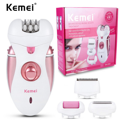 Kemei 4 viename įkraunamas plaukų epiliatorius moteriškas skustuvas Moteriškas elektrinis plaukų skutimosi aparatas Body Lady Trimmer šalinimas