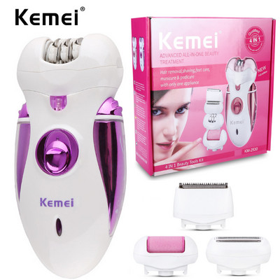 Kemei 4 viename įkraunamas plaukų epiliatorius moteriškas skustuvas Moteriškas elektrinis plaukų skutimosi aparatas Body Lady Trimmer šalinimas