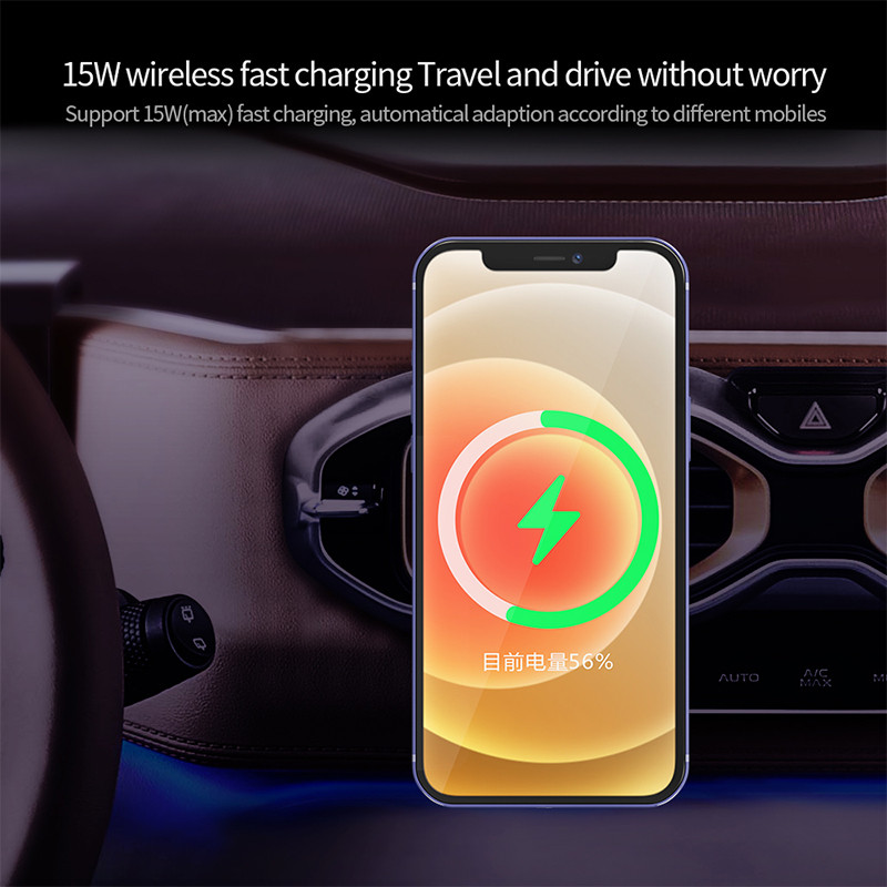 Magnetinis automobilinis laikiklis, skirtas Magsafe iPhone 1213 14 Pro Max Priedai 15w Greito Qi belaidžio įkrovimo laikiklis išmaniųjų telefonų automobilinis įkroviklis