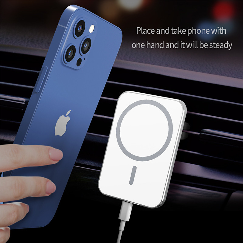 Magnetinis automobilinis laikiklis, skirtas Magsafe iPhone 1213 14 Pro Max Priedai 15w Greito Qi belaidžio įkrovimo laikiklis išmaniųjų telefonų automobilinis įkroviklis