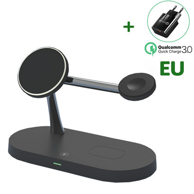 Suport de încărcare fără fir magnetic 3 în 1 30W pentru iPhone 14 13 12 Pro Max Apple Watch Airpods Stație de încărcare rapidă cu inducție
