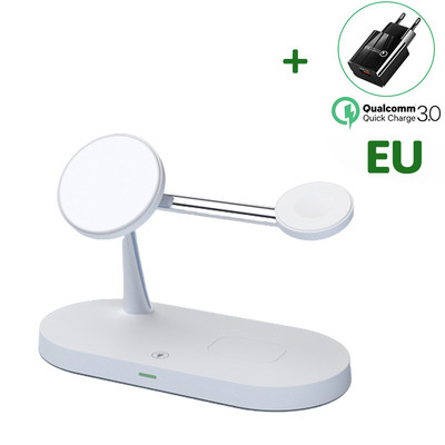 Suport de încărcare fără fir magnetic 3 în 1 30W pentru iPhone 14 13 12 Pro Max Apple Watch Airpods Stație de încărcare rapidă cu inducție