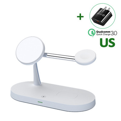 Suport de încărcare fără fir magnetic 3 în 1 30W pentru iPhone 14 13 12 Pro Max Apple Watch Airpods Stație de încărcare rapidă cu inducție