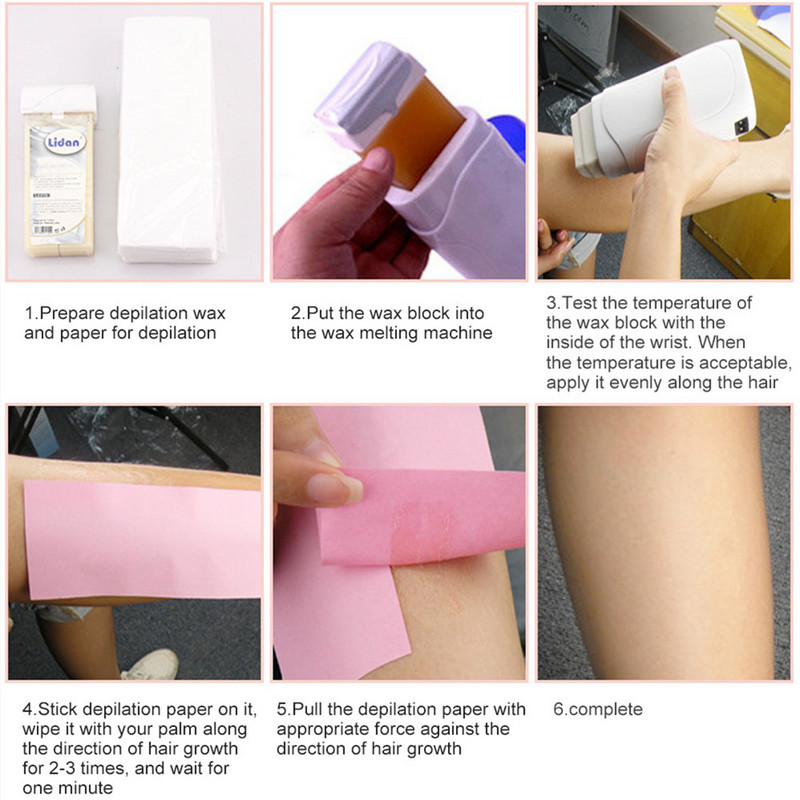 3IN1 valjak za depilaciju Voštana traka Grijač Set papira Uklanjanje dlačica Električni depilator za depilaciju Krema Komplet s mokrim uloškom