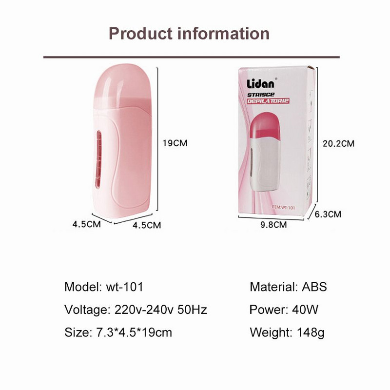 3IN1 valjak za depilaciju Voštana traka Grijač Set papira Uklanjanje dlačica Električni depilator za depilaciju Krema Komplet s mokrim uloškom