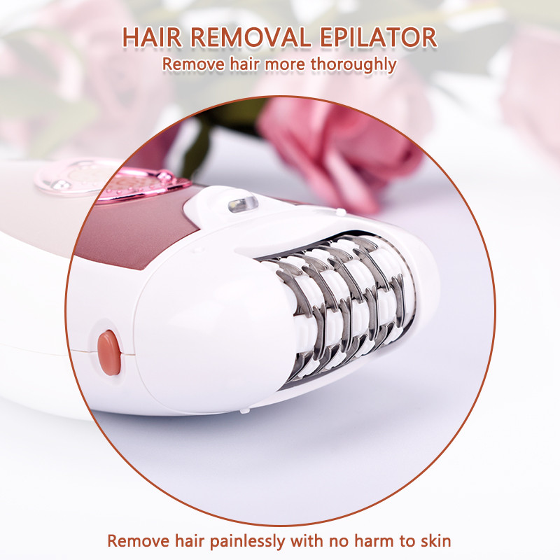 Epilator 2 în 1 pentru femei Aparatul de ras pentru femeie Dispozitiv de tragere a părului electric fără durere Dispozitiv de epilare pentru picioare, axilă, aparat de tuns bikini, aparat de îndepărtare a părului