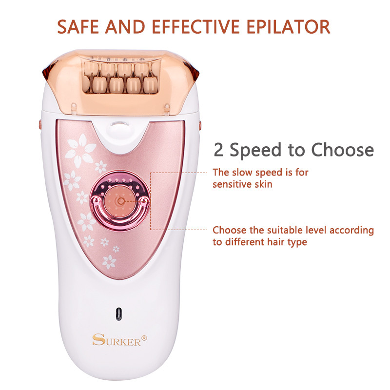 Epilator 2 în 1 pentru femei Aparatul de ras pentru femeie Dispozitiv de tragere a părului electric fără durere Dispozitiv de epilare pentru picioare, axilă, aparat de tuns bikini, aparat de îndepărtare a părului