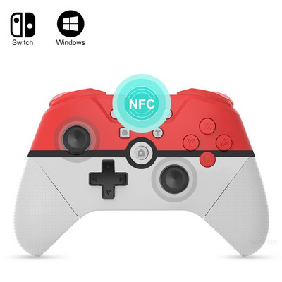 Bezvadu atbalsts Bluetooth spēļu paneļa saderīgs Nintendo Switch Pro/USB dators NS Pro spēļu kursorsvirai ar NFC 6 asu vibrāciju
