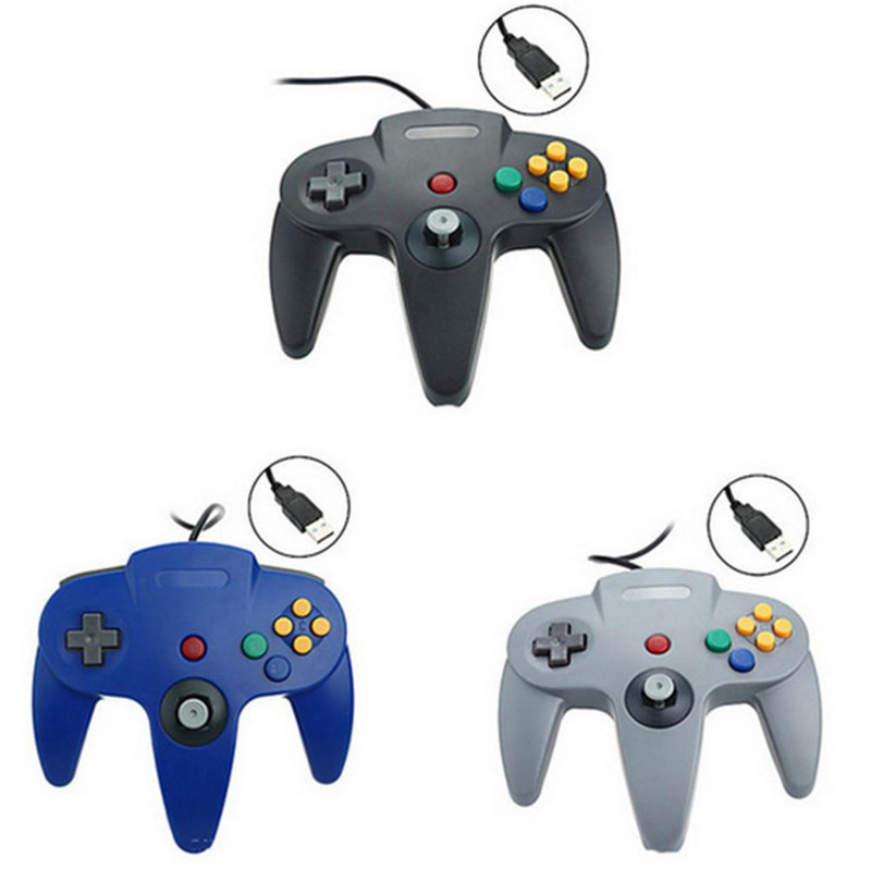 N64 USB N64 ABS žaidimų pultelio valdiklis Vairasvirtė PC kompiuterinių žaidimų rankena USB žaidimų pultelis