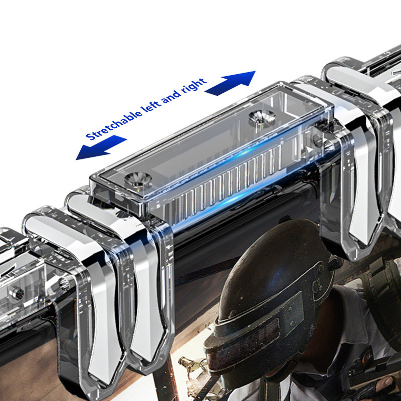 Šešiais pirštais reguliuojamas „Pubg“ telefono žaidimų pultelis žaidimų valdiklis, šaudyklės paleidiklis, ugnies rankenos mygtuko vairasvirtė, skirta „iPhone Android“