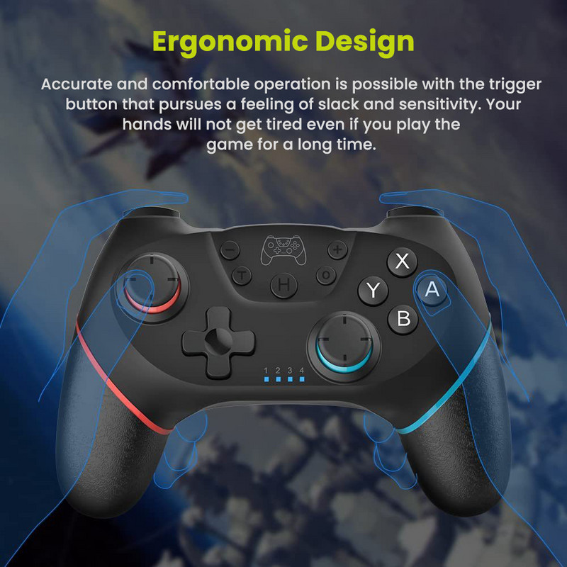 Belaidžio ryšio palaikymas Bluetooth žaidimų pultas, skirtas N-Switch NS-Switch NS Switch Console Belaidis žaidimų pultelis USB vairasvirtės jungiklis Pro valdiklis