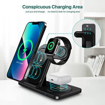 FDGAO 20W Fast Wireless Charger Stand για iPhone 14 13 12 11 Pro XS XR X 8 Apple Watch 8 7 SE 6 Airpods Pro 3 In 1 Charging Pad