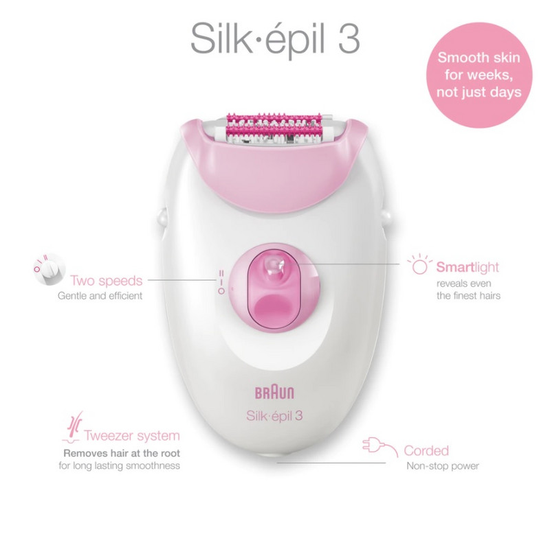 Braun Silk Epil 3 Epilator 3270 - 3170 Soft Perfection - hordozható elektromos ingyenes női epilátor női epilátor fájdalommentes eltávolító