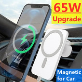 65 W magnetinio belaidžio automobilinio įkroviklio telefono laikiklis skirtas iPhone 14 13 12 Pro Max Mini Macsafe greito belaidžio automobilio įkrovimo stotelei