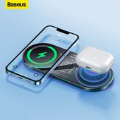 Baseus 20W dvostruki bežični punjači za iPhone 14 13 Airpod Pro Fast Qi bežični punjač za Samsung Xiaomi 12 Pro podloga za punjenje