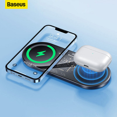 „Baseus“ 20 W dvigubi belaidžiai įkrovikliai, skirti „iPhone 14 13 Airpod Pro Fast Qi“ belaidis įkroviklis, skirtas „Samsung Xiaomi 12 Pro“ įkrovimo kilimėliui