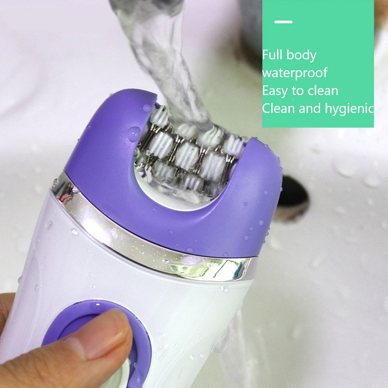 Moterų epiliatorius 3 viename šlapiam ir sausiems plaukams šalinti, įskaitant Lady Shaver kūno šveitimo šepetėlį, elektroninį pincetą rankoms kojoms