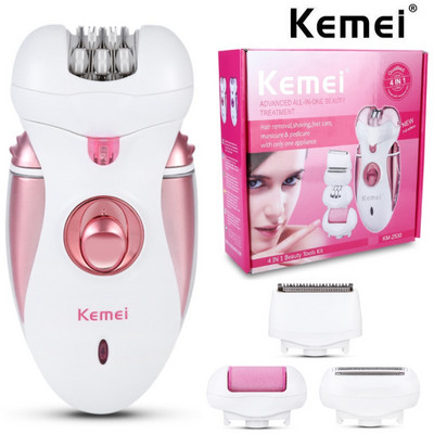 Kemei 4 в 1 дамски епилатор depilador дамска самобръсначка тример за коса електрическо премахване на мазоли kemei женска бръснеща машина razo
