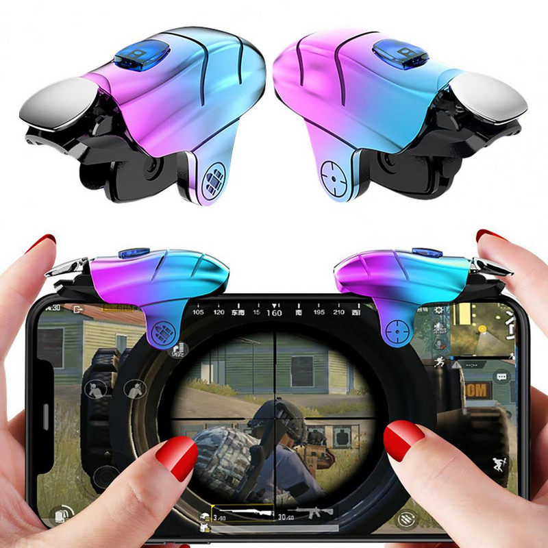 Controler de joc Gamepad Viteză reglabilă Joc de fotografiere Joc auxiliar de declanșare Buton de vizare Joystick de împușcare pentru Android iPhone