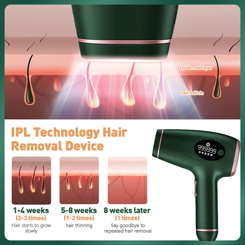 999999 Lazerinis epiliatorius Namų prietaisas Flash IPL plaukų šalinimo neskausmingas nešiojamas kūno kojų epiliatorius