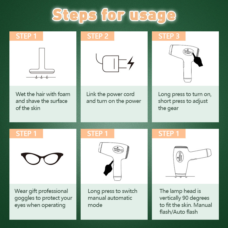 999999 Lazerinis epiliatorius Namų prietaisas Flash IPL plaukų šalinimo neskausmingas nešiojamas kūno kojų epiliatorius