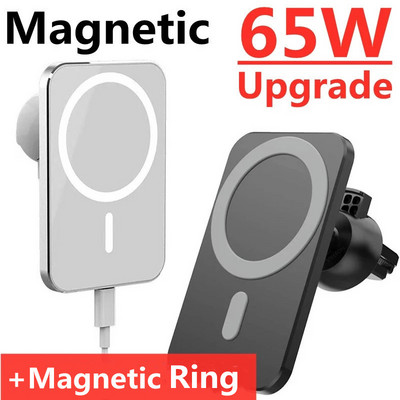 65W магнитно безжично зарядно за кола за macsafe iPhone 12 13 14 pro max mini Air Vent Стойка за държач за телефон за кола Бързо зареждане на кола