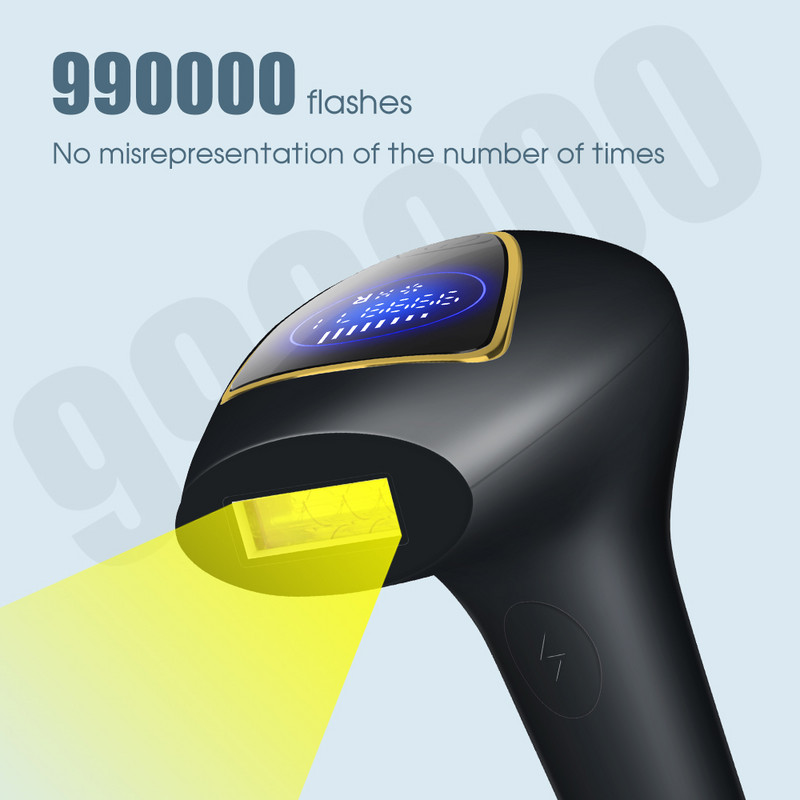 [ZS] 990 000 välgu laserepilaator IPL impulssvalgusega LCD-ekraaniga depilaator 8 taset naistele keha valutu bikiinide karvaeemaldus