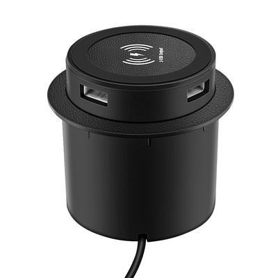 QI brzi bežični punjač Pop-up stolni ugrađeni brzi bežični punjač s USB priključkom 30 W univerzalni za Iphone Xiaomi pametni telefon