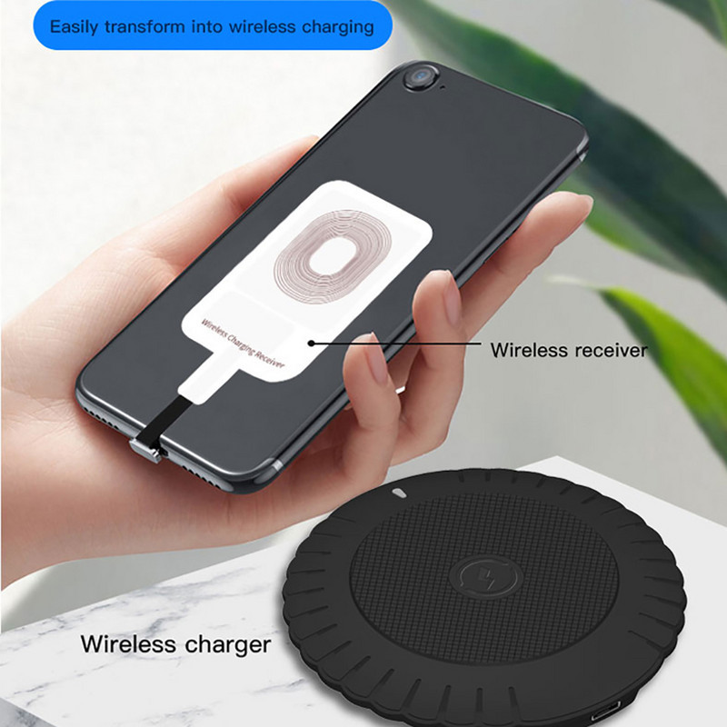 Δέκτης ασύρματης φόρτισης για iPhone 6 7 Plus 5s Micro USB Type C Universal Fast Wireless Charger Για Samsung Huawei Xiaomi
