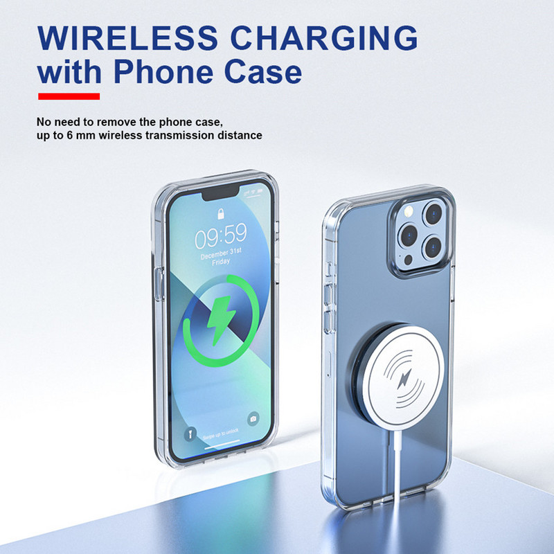 100 W-os mágneses vezeték nélküli töltőpad állvány iPhone 14 13 12 Pro Max Mini Airpods Pro USB A PD gyorstöltőállomás töltőhöz