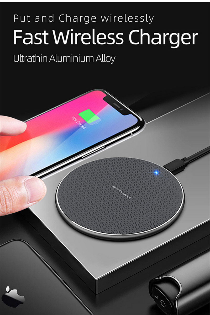 încărcător fără fir 10w pentru iphone11 xs max x xr 8plus încărcător pentru telefon mobil cu încărcare rapidă pentru ulefone doogee samsung note 9 8 s10plus
