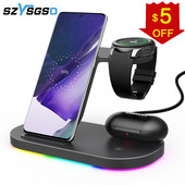 15 W bezvadu lādētāji Statīvs ātras uzlādes stacija Samsung Z Fold3 Z Flip3 S21 S20 Galaxy Watch 5 4 3 Active 2 S3 S4 Buds