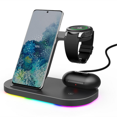 15 W bezvadu lādētāji Statīvs ātras uzlādes stacija Samsung Z Fold3 Z Flip3 S21 S20 Galaxy Watch 5 4 3 Active 2 S3 S4 Buds