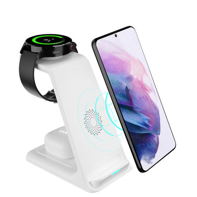 15 W bezvadu lādētāji Statīvs ātras uzlādes stacija Samsung Z Fold3 Z Flip3 S21 S20 Galaxy Watch 5 4 3 Active 2 S3 S4 Buds