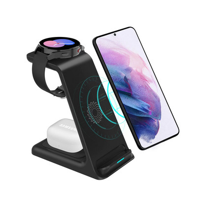 15 W bezvadu lādētāji Statīvs ātras uzlādes stacija Samsung Z Fold3 Z Flip3 S21 S20 Galaxy Watch 5 4 3 Active 2 S3 S4 Buds