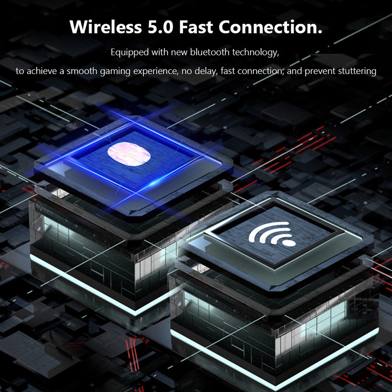 Žaidimų valdiklio telefono valdiklio žaidimų pultas, skirtas iPhone iPad IOS / Android Gaming LOL CF valdiklio rankena RGB Bluetooth 5.0