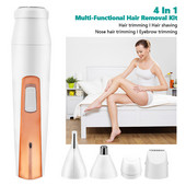 4 viename nosies plaukų kirpimo mašinėlė elektrinė antakių skutimo kirpimo priemonė moterims, skirta veido kūno pažastų priežiūros taisymo priemonė