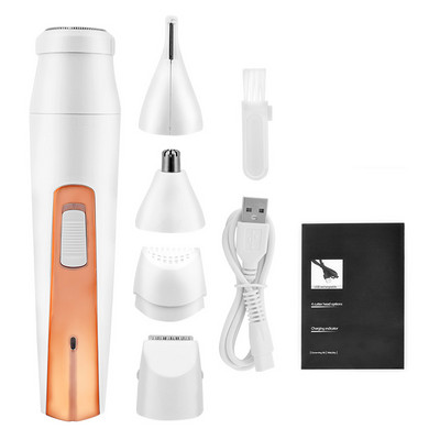 4 viename nosies plaukų kirpimo mašinėlė elektrinė antakių skutimo kirpimo priemonė moterims, skirta veido kūno pažastų priežiūros taisymo priemonė