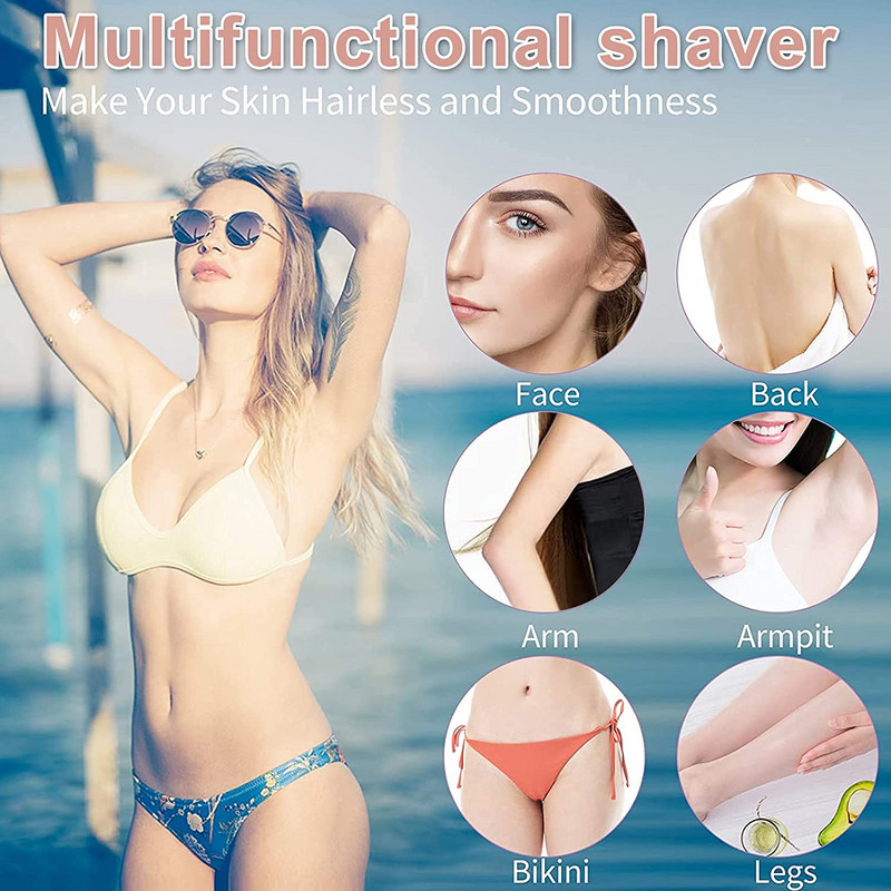 4 viename nosies plaukų kirpimo mašinėlė elektrinė antakių skutimo kirpimo priemonė moterims, skirta veido kūno pažastų priežiūros taisymo priemonė