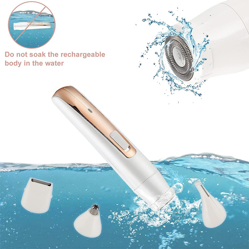 4 viename nosies plaukų kirpimo mašinėlė elektrinė antakių skutimo kirpimo priemonė moterims, skirta veido kūno pažastų priežiūros taisymo priemonė