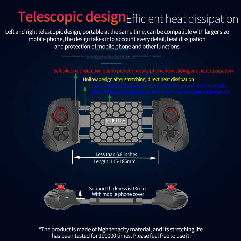 Mocute Gamepad 060 PUBG kontroler za mobitel Ios Android bežični Bluetooth teleskopski joysticks Joypad za mobilni telefon Novo